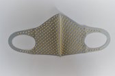 Comfort Face Mask grijs studs goud 100% katoen - Mondmasker - Mondkapje - UV protection - Herbruikbaar & wasbaar - studs goud