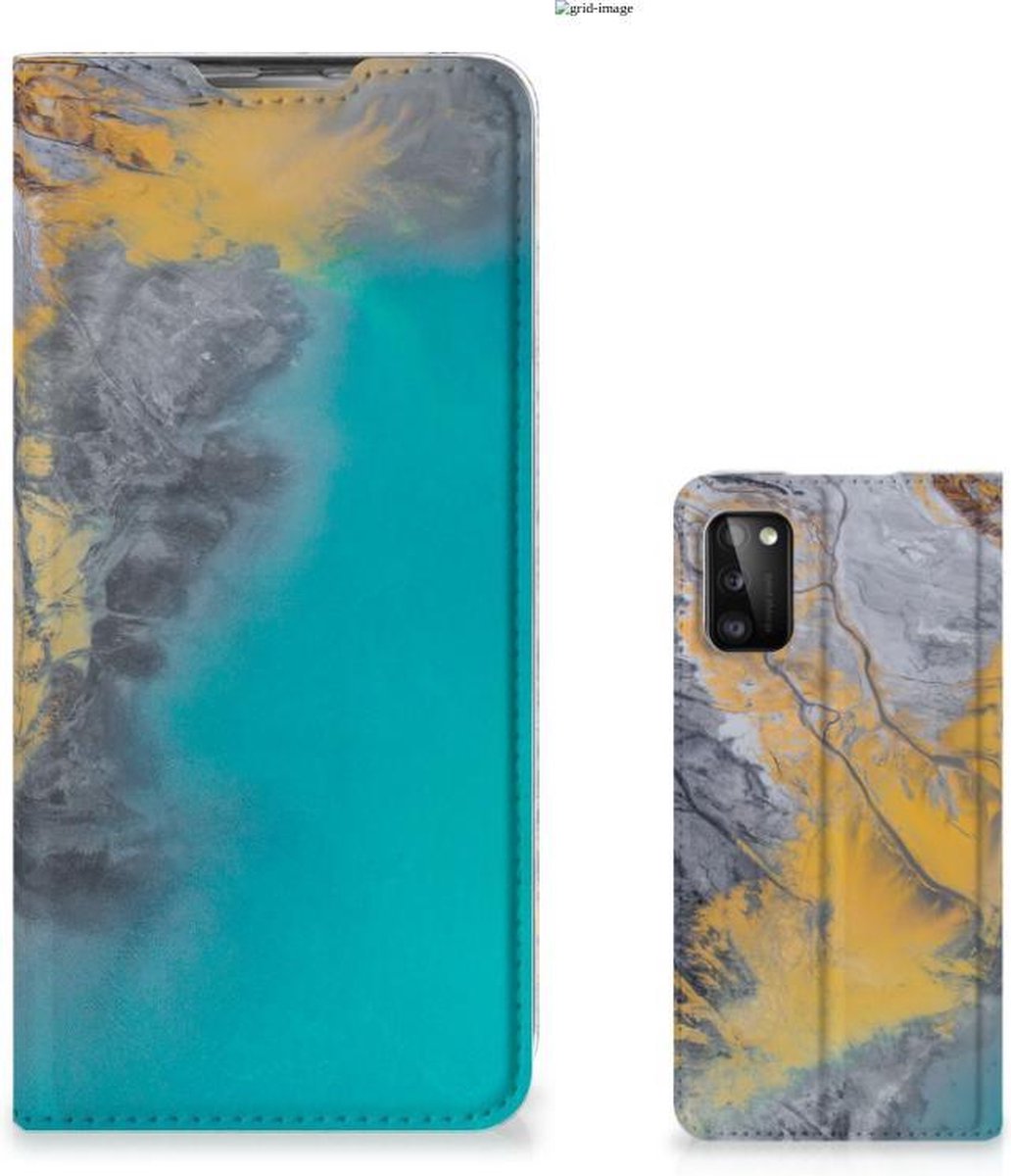 Samsung Galaxy A41 Standcase Marble Blue Gold