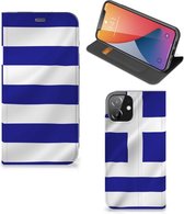 GSM Hoesje Geschikt voor iPhone 12 | Geschikt voor iPhone 12 Pro Wallet Book Case Griekse Vlag