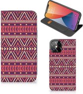 Bookcase Geschikt voor iPhone 12 Pro Max Smart Cover Aztec Purple