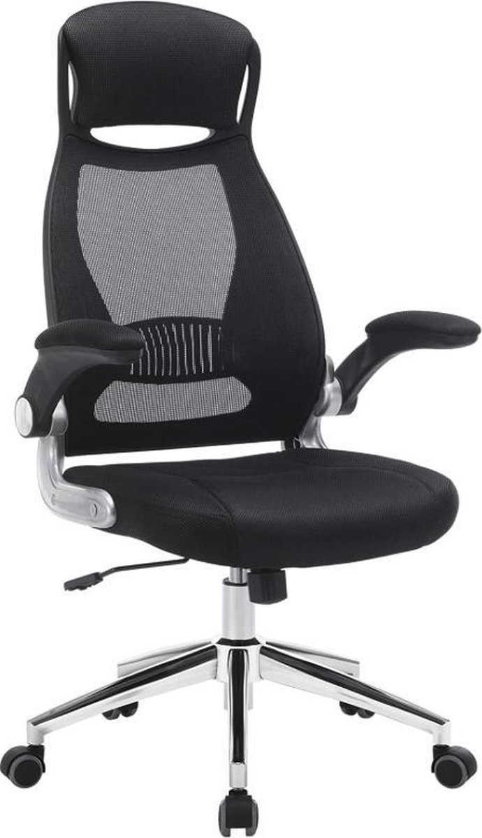Bureaustoel voor volwassenen - Bureaustoel ergonomisch - Kantoor - Mesh - Zwart - 117-126.5x64x55