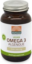 Mattisson - Vegan Algenolie Omega 3 - DHA 260mg - Vegan Voedingssupplement - 60 Capsules