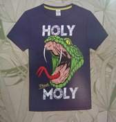 Freeks T-shirt Holy Moly Slang - Blauw - Maat 116-122