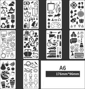 Bullet Journal Plastic Stencils - 10 stuks - Templates - Sjablonen - 10 x 18 centimeter - Handlettering toolkit - Knutselen - Decoratie - Accessoires