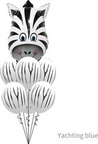 Ballonnen - 7 x  ballonnen - gratis extra lint - ballon zebra met pootjes - verjaardag - jongen - meisje - zebra -