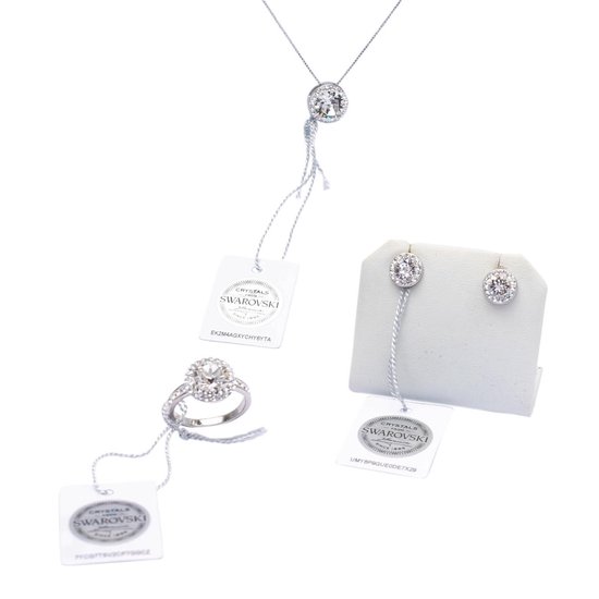 Sieraden set zilver met Swarovski stenen - oorbellen, ring en hanger incl.  GRATIS... | bol.com