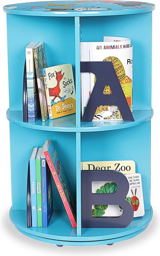 Boekenkast - Draaibare boekenkast voor kinderen - Blauw | bol.com