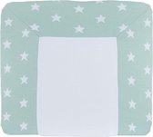 Baby's Only Gebreide baby aankleedkussenhoes - Waskussenhoes - Overtrek verzorgingskussen Star - Mint/Wit - 75x85 cm
