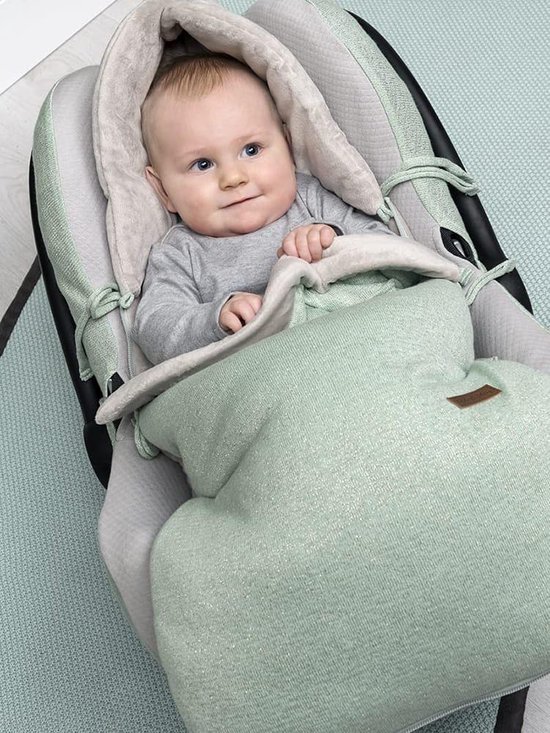 Baby's Only Voetenzak autostoel 0+ Sparkle - Goud-Ivoor Mêlee - Met subtiel glittertje - Geschikt voor drie- en vijfpuntsgordel - Baby's Only