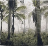Schilderij van stof -fluwelen wandpaneel wanddecoratie - palmbomen  groen- 35x45 cm