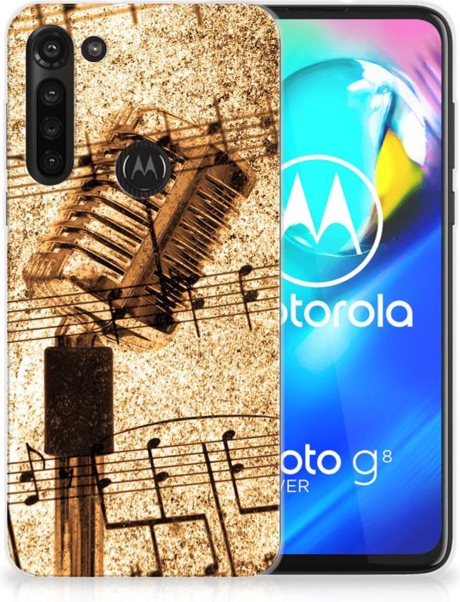 Back Cover voor Motorola Moto G8 Power Siliconen Hoesje met foto Bladmuziek
