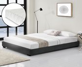 Modern bedframe kunstleer met matras 140x200 zwart