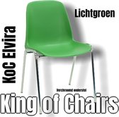 King of Chairs model KoC Elvira lichtgroen met verchroomd onderstel. Kantinestoel stapelstoel kuipstoel vergaderstoel tuinstoel kantine stoel stapel stoel tuin kantinestoelen stape