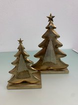 Stomp kaars houders- metalen kerstbomen - 2 maten