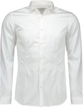 Jack and Jones Premium Heren Overhemd Parma Wit Satijn Super Slim Fit - XS