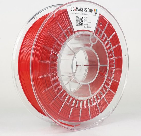 3D4Makers - PETG Filament - 1.75mm - 750 gram - Red