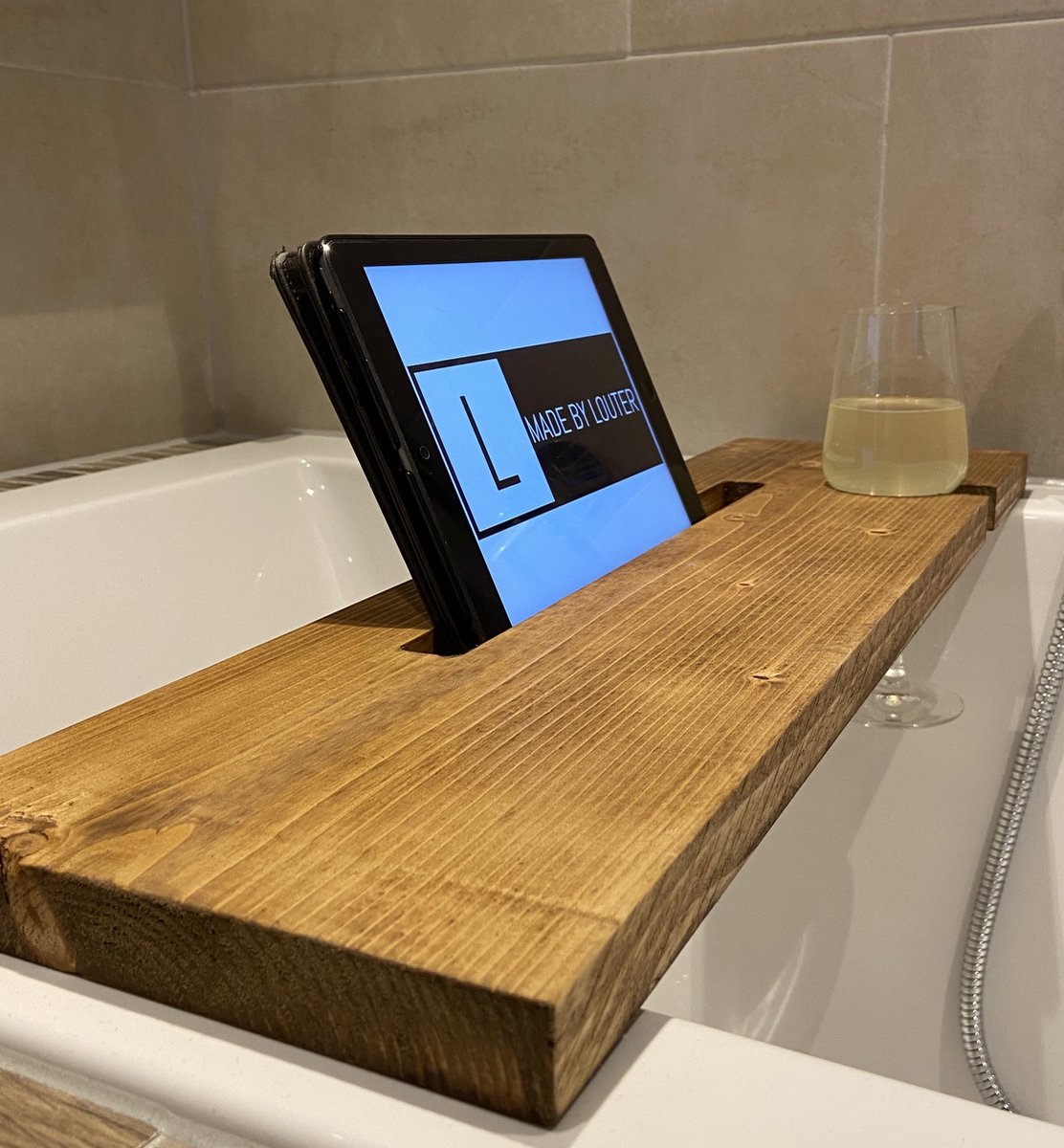 Bad Plank Example Badplank de luxe brede sleuf Carbo bruin - 90cm Houten Badplank ...