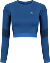 LXURY Tech Long Sleeve Crop Top Dames - Maat XXS/XS - Blauw - Training Top - Fitness top - Sport Top - Gymshark