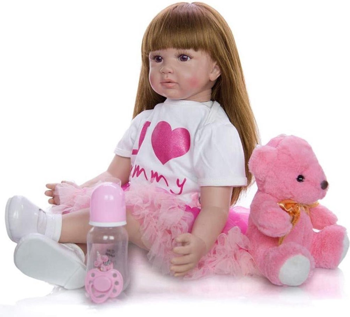 JIEBOTE Poupée Reborn Bébé 22 Pouces 55 Cm Souple Silicone Vinyle B Reborn Fille Realiste Fait A La Main Nouveau Ne Vrai B Am