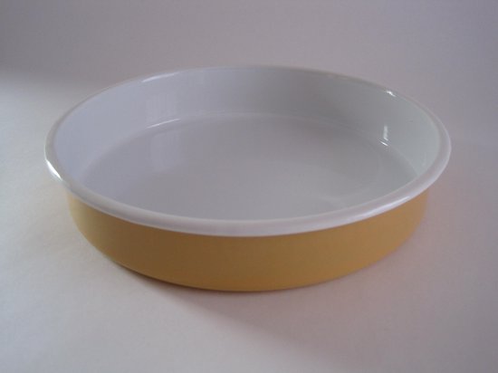 Emaille ovenschaal - rond - Ø 28 cm - geel | bol