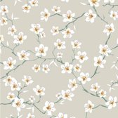 Wieglaken Blossom Sand - bloemen patroon