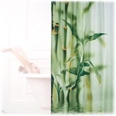 rideau de douche relaxdays avec tiges bambou de polyester, lavable, 180 x 200 cm,