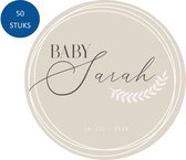 Geboorte sticker op maat - Babyshower sticker | 50 stuks | Persoonlijke sticker | Meisje Jongen geboren |Geboortekaart | Team Boy Girl | Envelop sticker | Cadeau - Gift - Cadeauzak