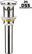Luxe Lange Afvoerplug- 1 1/4" met overloop- Clickwaste- Sifon- Afvoerstop - Bad- Wastafel- Spoelbak- Wasbak- Pop up waste