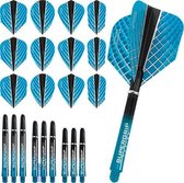 Dragon Darts – Harrows - Combi kit – Quantum-X – 3 sets darts shafts – 4 sets darts flights - Aqua