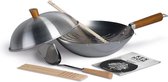 Ken Hom Classic Wok - Set 10 Delig - Ø 31cm - Koolstofstaal - Houten Greep