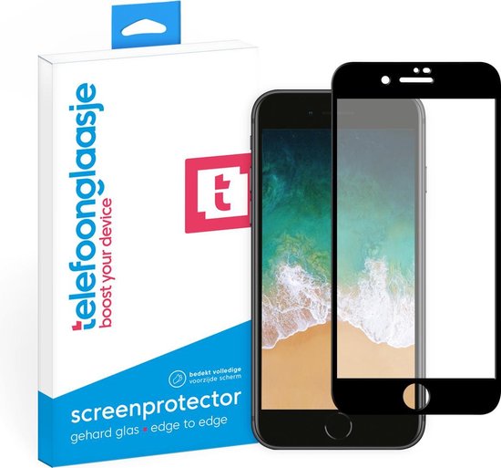 Protecteur d'écran en Verres iPhone 7 Plus (FULL COVER) (NOIR) | Verre  trempé | Verre... | bol.com