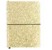 Glitter notitieboek goud glitter A5 maat lang 15 cm - hoog 21 cm - 120 blad - FSC  verantwoord hout en papier