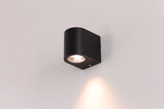 Experiment een schuldeiser schade Buitenlamp wandlamp Optonica Sonnie - ip44 - SMART geschikt - aluminium  zwart - down... | bol.com