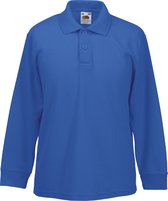 Fruit of the Loom Kinder Polo Shirt Lange Mouwen 65/35 Piqué (2 stuks) (Royaal Blauw)