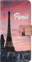 ADEL Kunstleren Book Case Pasjes Portemonnee Hoesje Geschikt voor Samsung Galaxy A7 (2018) - Parijs Eiffeltoren