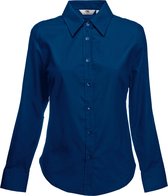 Fruit Of The Loom Vrouwen Dames-Fit Oxford-shirt Lange Mouwen (Marine)