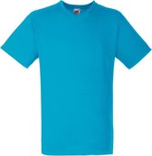 Fruit Of The Loom Heren Valuegewicht V-hals, T-shirt met korte mouwen. (Azure Blauw)