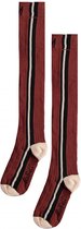 Nobell' Meisjes accessoires Nobell' Rose long sock with stripe at sides Chestnut 134-152