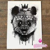 GetGlitterBaby - Henna Plak Tattoos / Tijdelijke Tattoo / Nep Tatoeage / Fake Temporary Tattoo - Panda