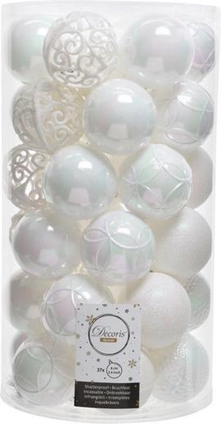 salade oplichter Zinloos 74x Parelmoer witte kunststof kerstballen 6 cm - Mix - Onbreekbare plastic  kerstballen... | bol.com