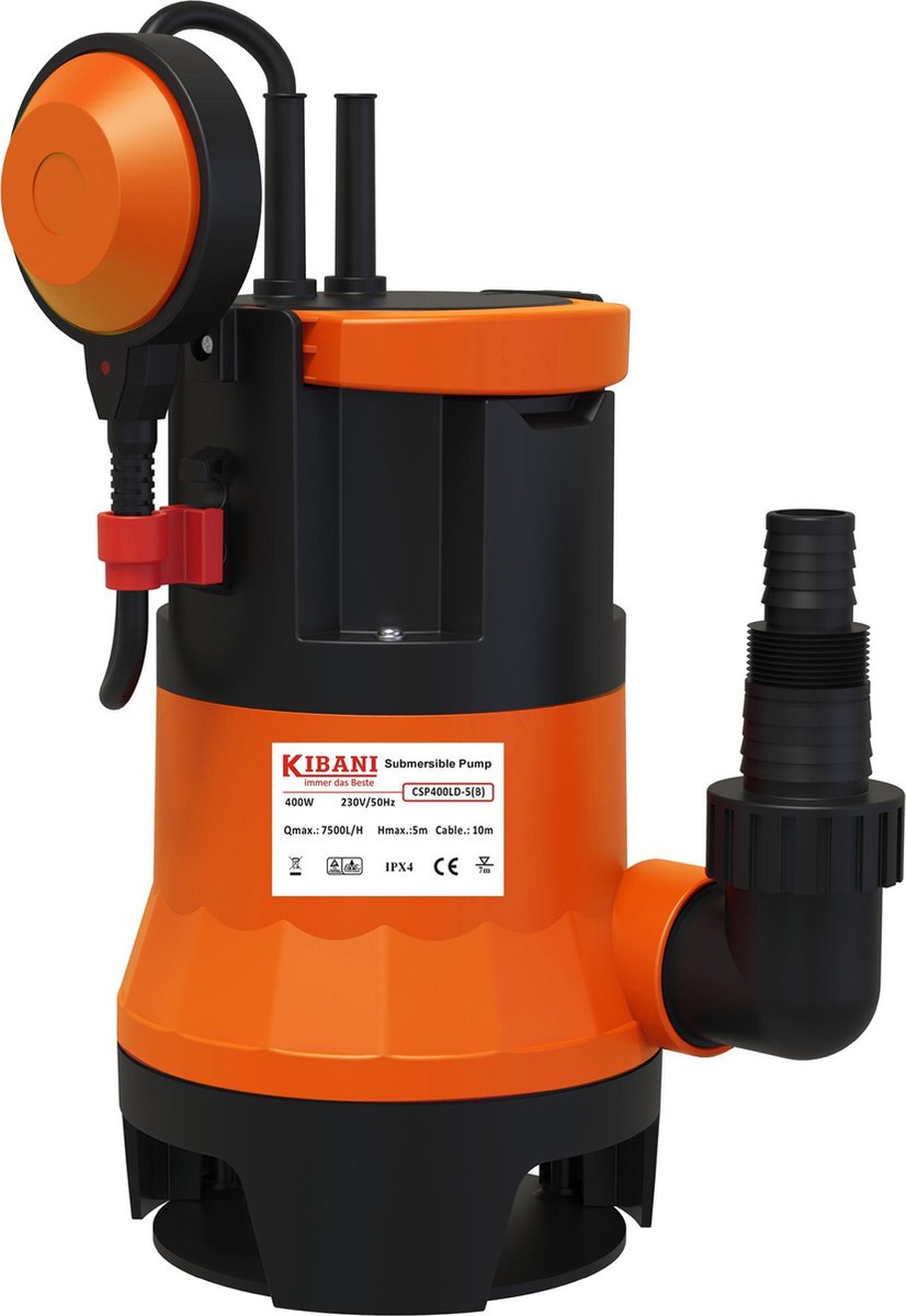 Kibani dompelpomp 7500 liter p/uur - 400 watt - 0.5 BAR - waterpomp