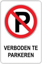 Verkeersbord verboden te parkeren bord maat 60x40cm