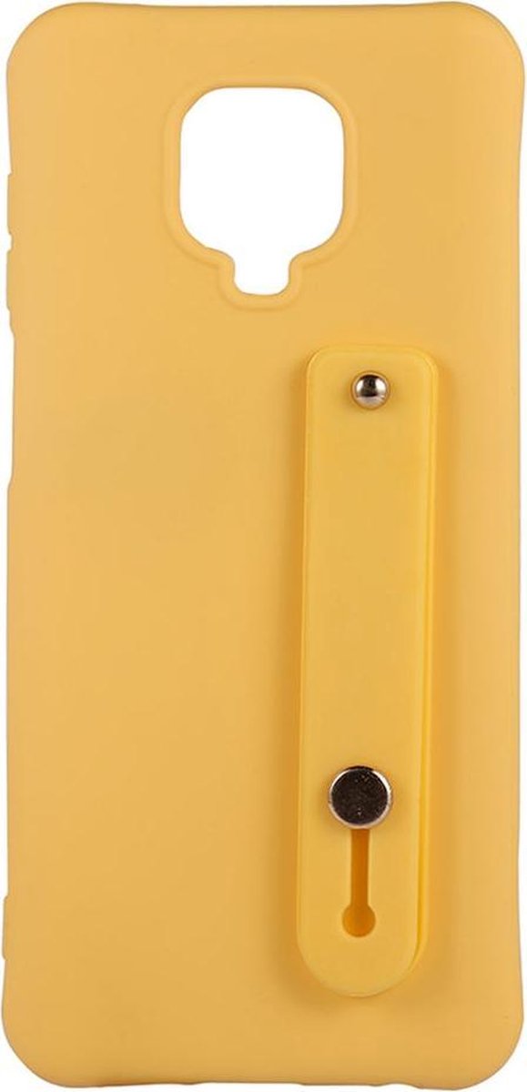 Shop4 - Xiaomi Redmi Note 9 Pro Hoesje - Zachte Back Case met Grip Mat Geel