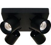 Plafondlamp Laguna 4L Zwart - LED 4x6W 2700K 4x540lm - IP20 - Dimbaar > spots verlichting led zwart | opbouwspot led zwart | plafondlamp zwart | spot led zwart | led lamp zwart | design lamp zwart