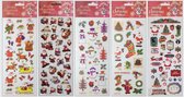 Kerststickers vellen - stickers kerst - 5 vellen met met 100+ stickers - kerstkaarten maken
