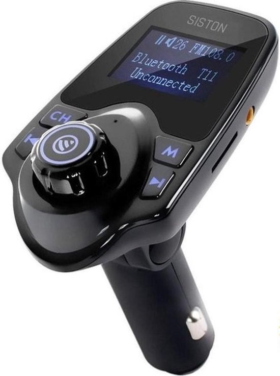 Bluetooth FM Transmitter, 120 ° Rotatie Auto Radio Adapter CarKit met 4 Music Play Modes / 5 in 1 - 2020