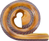 LIDAH® Didgeridoo Instrument - Spiral Travel Digeridoo - 36 cm - Compacte Australian Muziekinstrumenten - Handgeschilderd Mahonie