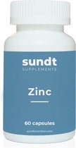 Zink Capsules Supplement van Hoge Kwaliteit van Sundt© met MCT olie - 60 capsules - Suikervrij - Gluten en lactosevrij