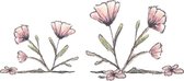 Roze bloemetjes muurstickers | Muurstickers babykamer/ kinderkamer | Schattige roze muurstickers | 35x15cm