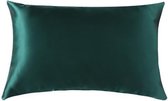 YOSMO - Zijden kussensloop - kleur donkergroen - 66 cm x 51 cm - 100% Zijden - Moerbei - Premium Silk Pillowcase